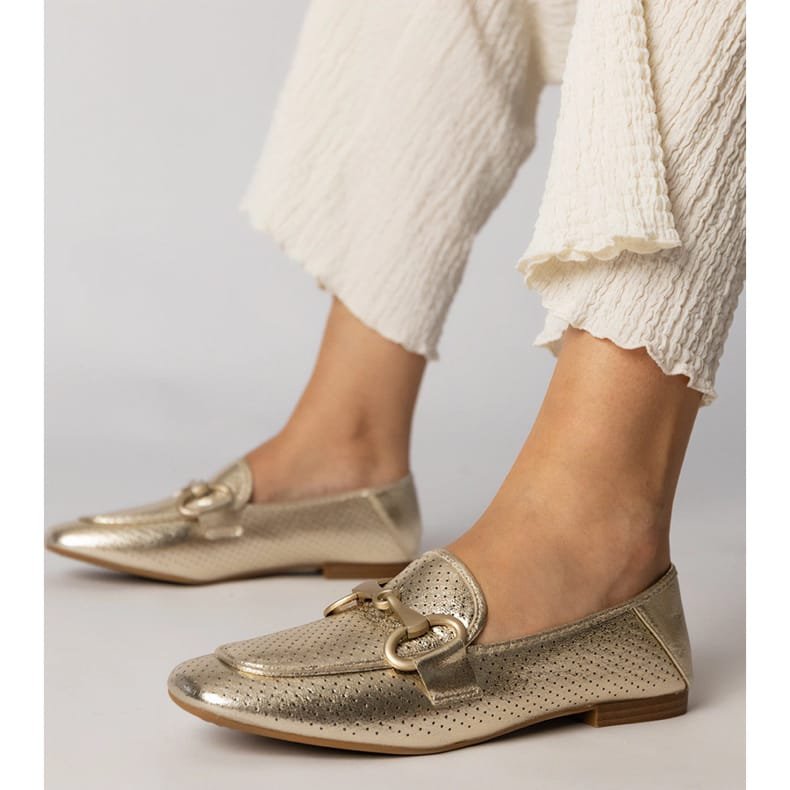 Mocassins Ajourés Dorés